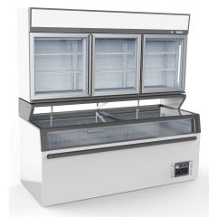Wandvrieskast Wit 3 Glasdeuren - 210,4x89x211 cm Combisteel 7455.2525