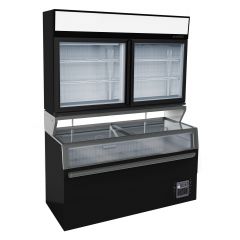 Wandvrieskast Zwart 2 Glasdeuren - 145,4x89x211 cm Combisteel 7455.2530