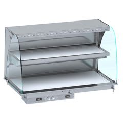 Warmhoudvitrine Drop-In Wandmodel Warmvitrine Keramisch Gebogen - Wit 5/1 176,5x72x92,4 cm Combisteel 7495.0445