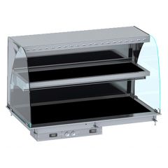 Warmhoudvitrine Drop-In Wandmodel Warmvitrine Keramisch Gebogen - Zwart 5/1 176,5x72x92,4 cm Combisteel 7495.0430