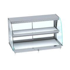 Warmhoudvitrine Drop-In Warmvitrine Keramisch Gebogen - Wit 4/1 144x72x92,4 cm Combisteel 7495.0410