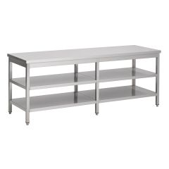 Werktafel 2 Schappen - 240x60x90 cm Combisteel 7812.0281