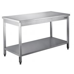 Werktafel Roestvrijstalen Tafel, Gedemonteerd, Met Legbord - 600 Mm Diepte, 1600 Saro 456-6020