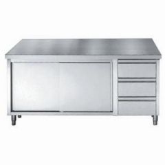 Werktafel Schuifdeuren Laden - 160x70x85 cm - 1/1 GN Combisteel 7452.0906