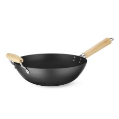 Wok met houten handvat Rubberhout/Koolstof Hendi HEN 627907
